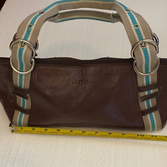 REACTION by Kennenth Cole Leather Handbag with Striped Handles - Picture 1 of 6